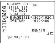 SONY DCR-TRV30E - Selecting the image size - 9