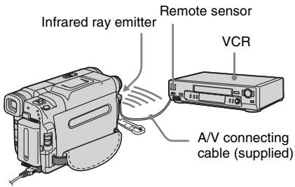Infrared ray emitter Remote sensor VCR A/V connecting cable (supplied)