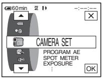 60min CAMERA SET PROGRAM AE SPOT METER EXPOSURE : OK