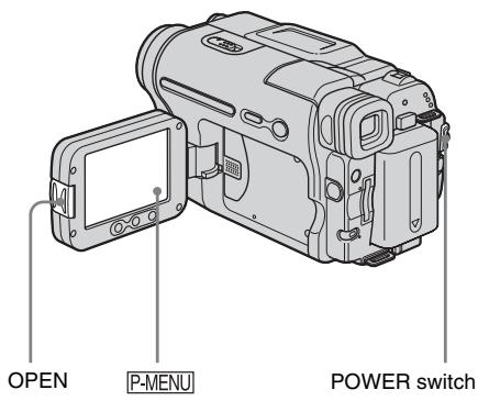 OPEN P-MENU POWER switch