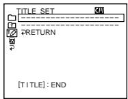 TITLE_SET RETURN [TITLE] : END