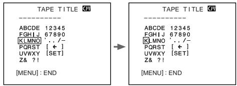 TAPE TITLE CTU ---- ABCDCE 12345 FGHJ 67890 KLMO' ', /- PQRST [ ← ] UVWXY [SET] Z& ?! [MENU] : END TAPE TITLE CTU ---- ABCDCE 12345 FGHJ 67890 KLMO' ', /- PQRST [ ← ] UVWXY [SET] Z& ?! [MENU] : END