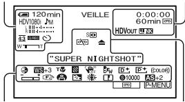 SONY HVR-HD1000U - Indicateurs en cas de modifications - 1