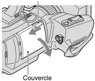 SONY HVR-HD1000U - Faire coulisser le levier √ OPEN/EJECT dans le sens de la flèche et ouvrir le couvercle. - 1