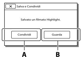 SONY HDR-CX190E, HDR-CX200, HDR-CX220 E, HDR-CX320 E - Selezionare l'operazione desiderata quando la你可以 è stata salvata. - 1