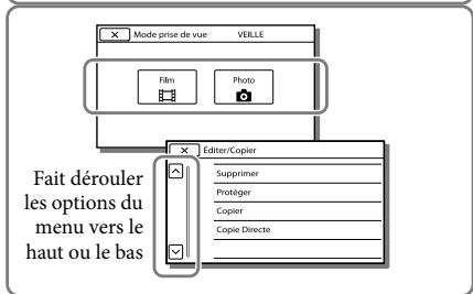 SONY HDR-CX190E, HDR-CX200, HDR-CX220 E, HDR-CX320 E - Utilisation des menus - 3