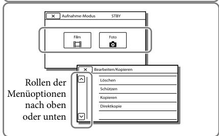 SONY HDR-CX190E, HDR-CX200, HDR-CX220 E, HDR-CX320 E - Verwendend der Menüs - 3
