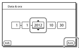 SONY HDR-CX190E, HDR-CX200, HDR-CX220 E, HDR-CX320 E - Accensione dell'apparecchio e impostazione della data e dell'ora - 5