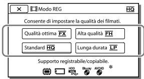 SONY HDR-CX190E, HDR-CX200, HDR-CX220 E, HDR-CX320 E - Registrazione delle immagini con la qualità di imagine selezionata - 1
