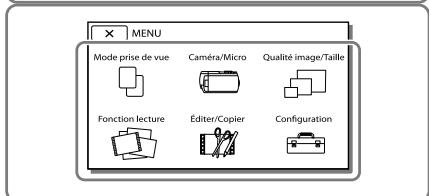 SONY HDR-CX190E, HDR-CX200, HDR-CX220 E, HDR-CX320 E - Utilisation des menus - 2