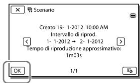 SONY HDR-CX190E, HDR-CX200, HDR-CX220 E, HDR-CX320 E - Per riproduire uno scenario salvato - 1
