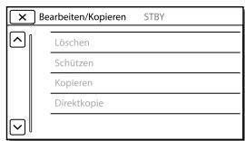 SONY HDR-CX190E, HDR-CX200, HDR-CX220 E, HDR-CX320 E - Wenn eine Menüoption nicht ausgewählt werden kann - 1