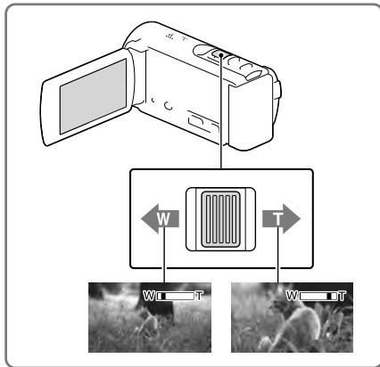 SONY HDR-CX190E, HDR-CX200, HDR-CX220 E, HDR-CX320 E - Uso dello zoom - 1