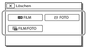 SONY HDR-CX190E, HDR-CX200, HDR-CX220 E, HDR-CX320 E - Löschen von Filmen und Fotos - 1