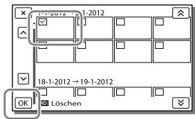 SONY HDR-CX190E, HDR-CX200, HDR-CX220 E, HDR-CX320 E - Löschen von Filmen und Fotos - 2