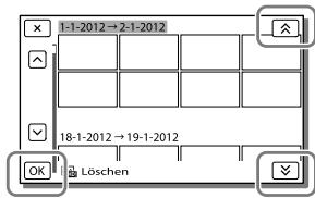 SONY HDR-CX190E, HDR-CX200, HDR-CX220 E, HDR-CX320 E - Löschen aller这部电影 bzw. Fotos eines ausgewählten Datum auf einmal - 1