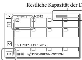 SONY HDR-CX190E,  HDR-CX200,  HDR-CX220 E,  HDR-CX320 E - Durchführung der [DISC-BRENN-OPT.] - 1