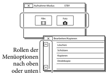 SONY HDR-CX220 - Verwenden der Menüs - 9