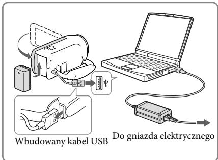 SONY HDR-PJ650 V - Ładowanie akumulatora przy użyciu komputera - 1