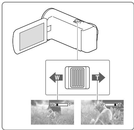 SONY HDR-PJ650 V - A motoros zoom karját mozgatva nagyíthatja vagy kicsinyítheti a kép méretét. - 1