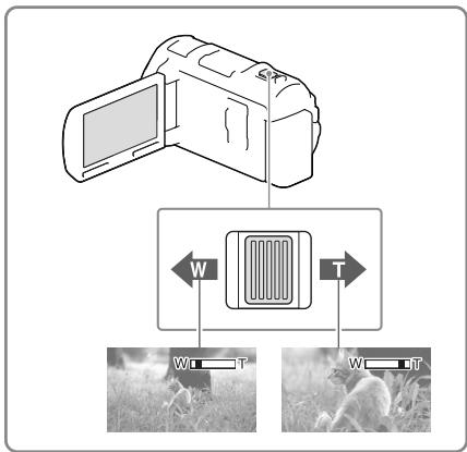 SONY HDR-PJ650E - Chcete-li zvětšit nebo zmenšit velikost obrazu, posuňte páčku funkce zoom v odpovídajícím směru. - 1