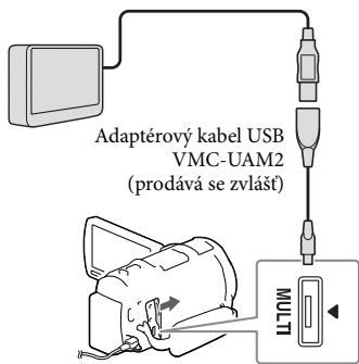 SONY HDR-PJ650VE - Pripojte externi zařizení medii k videokaměře pomoci adaptérového kabelu USB (prodáva se zvlást). - 1