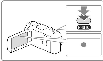SONY HDR-PJ650VE - Nacisnac lekko przycisk PHOTO, aby ustawic ostrosc, po czym nacisnac go do oporu. - 2