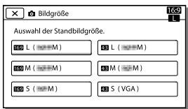 Bildgröße Auswahl der Standbildgröße. L (M) M (M) S (M) L (M) M (M) S (VGA)
