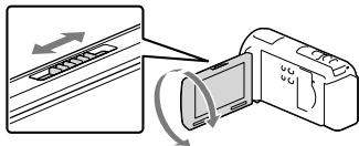 SONY HDR-PJ260 - Regolare la messa a fuoco dell'immagine proiettata utilizzando la leva PROJECTOR FOCUS. - 1