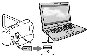 SONY HDR-PJ260 - Sluit de camcorder aan op de computer met de ingebouwde USB-kabel en selecteer dan [USB-aansluiting] op het LCD-scherm van de camcorder. - 1