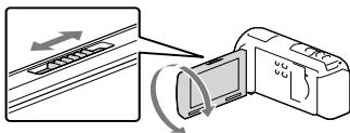 SONY HDR-PJ260 - Stellen Sie das projizierte Bild mit dem PROJECTOR FOCUS-Hebel scharf. - 1