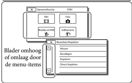 Blader omhoog of omlaag door de menu-items