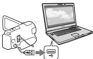 SONY HDR-PJ580 - Branchez le caméscope à l'ordinateur à l'aide du câble USB intégré, puis appuyez sur [connexion USB] sur l'écran LCD du caméscope. - 1