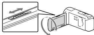SONY HDR-PJ580 - Stellen Sie das projizierte Bild mit dem PROJECTOR FOCUS-Hebel scharf. - 1