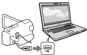 SONY HDR-PJ580 - Sluit de camcorder aan op de computer met de ingebouwde USB-kabel en selecteer dan [USB-aansluiting] op het LCD-schem van de camcorder. - 1