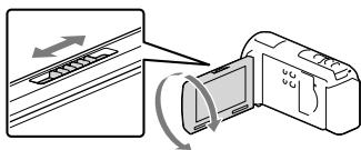 SONY HDR-PJ580 - Regolare la messa a fuoco dell'imagine proiettata utilizzando la leva PROJECTION FOCUS. - 1