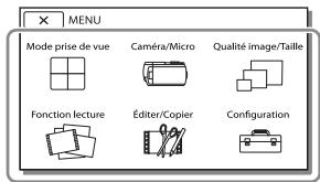 SONY HDR-PJ780VE - Utilisation des menus - 2