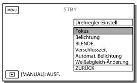 SONY HDR-PJ780VE - So weisen Sie dem MANUAL-Regler eine Menüoption zu - 1