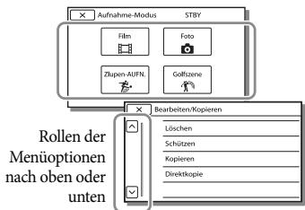 SONY HDR-PJ780VE - Verwenden der Menüs - 9