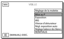 SONY HDR-PJ780VE - Affectation de l'option de menu à la molette MANUAL - 1