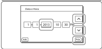 SONY HDR-PJ780VE - Ligar a alimentação e definição da data e da hora - 4