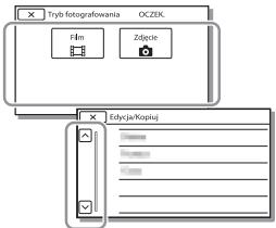 SONY HDR-PJ810EB - Wybrać odpowiednia opcję menu. - 1