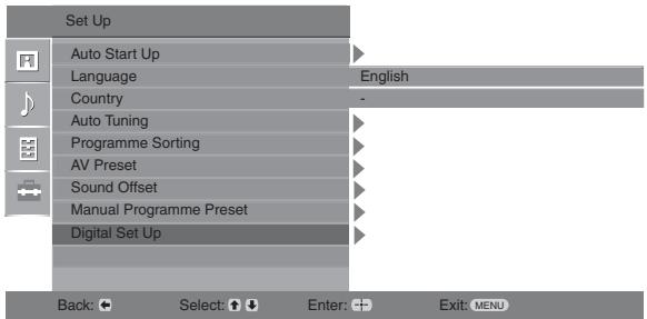 SONY KDL-26U2000 - Digital Set-up menu DVB - 1