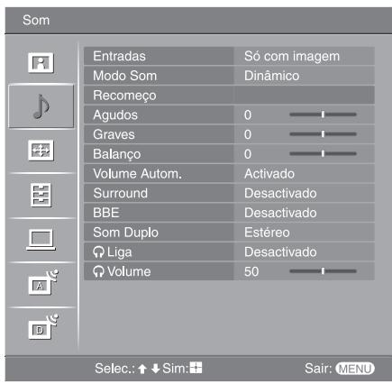 SONY KDL-32V2000 - Menu do Som - 1
