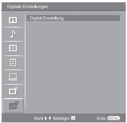 SONY KDL-32V2000 - Menü „Digitale Einstellungen“ DVB - 1