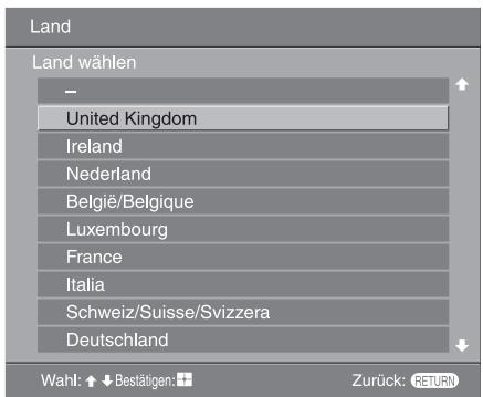 SONY KDL-32V2000 - 5: Auswählen von Sprache und Land/Region - 4