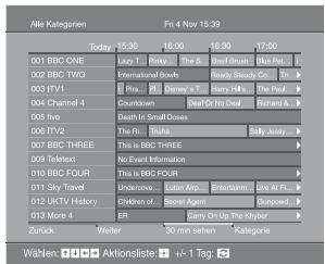 SONY KDL-32V2000 - Benutzung des digitalelektronischen Programmführers (EPG) DVB\* - 1