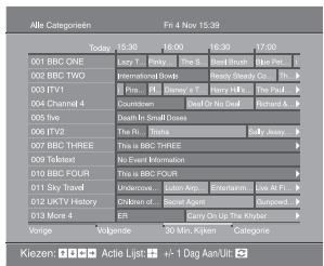 SONY KDL-32V2000 - De Digitale Elektronische Programma Gids (EPG) raadplegen DVB\* - 1