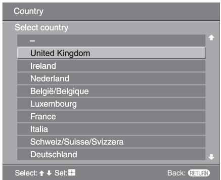 SONY KDL-32V2000 - 5: Selecting the language and country/region - 4