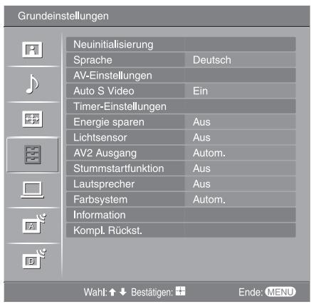 SONY KDL-32V2000 - Menü „Grundeinstellungen“ - 1